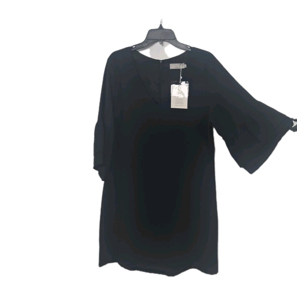 Belongsci  XL Black V-Neck 3/4 Sleeve Classic Career Dress NWT Lined